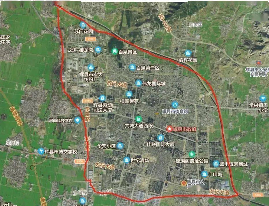 辉县市区街道地图图片