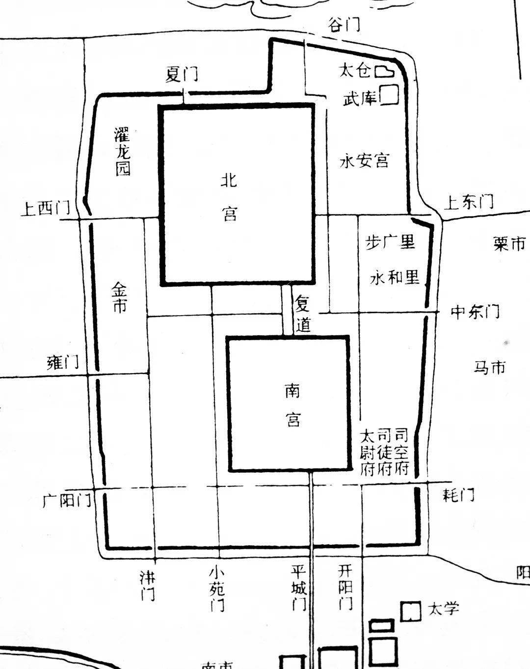 东汉的南宫与北宫,因考古发掘不周备,今难言其详.