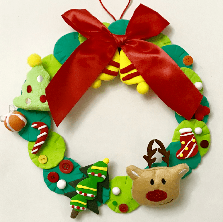 圣诞花环新虹艺创意美术手工课程