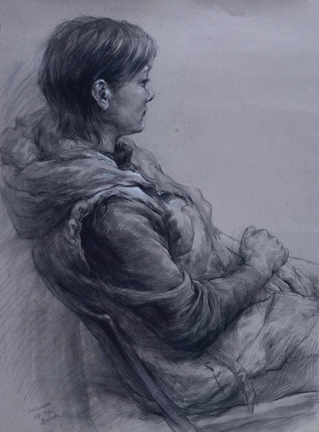 2021年广州美院绘画艺术学院素描汇报_炭笔_造型_研究