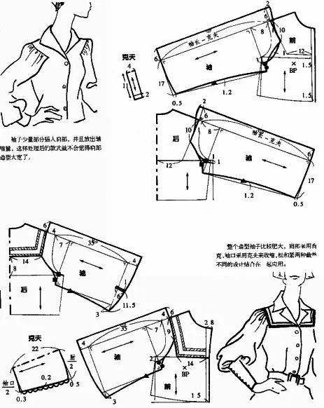 套裤袖裁剪图图片