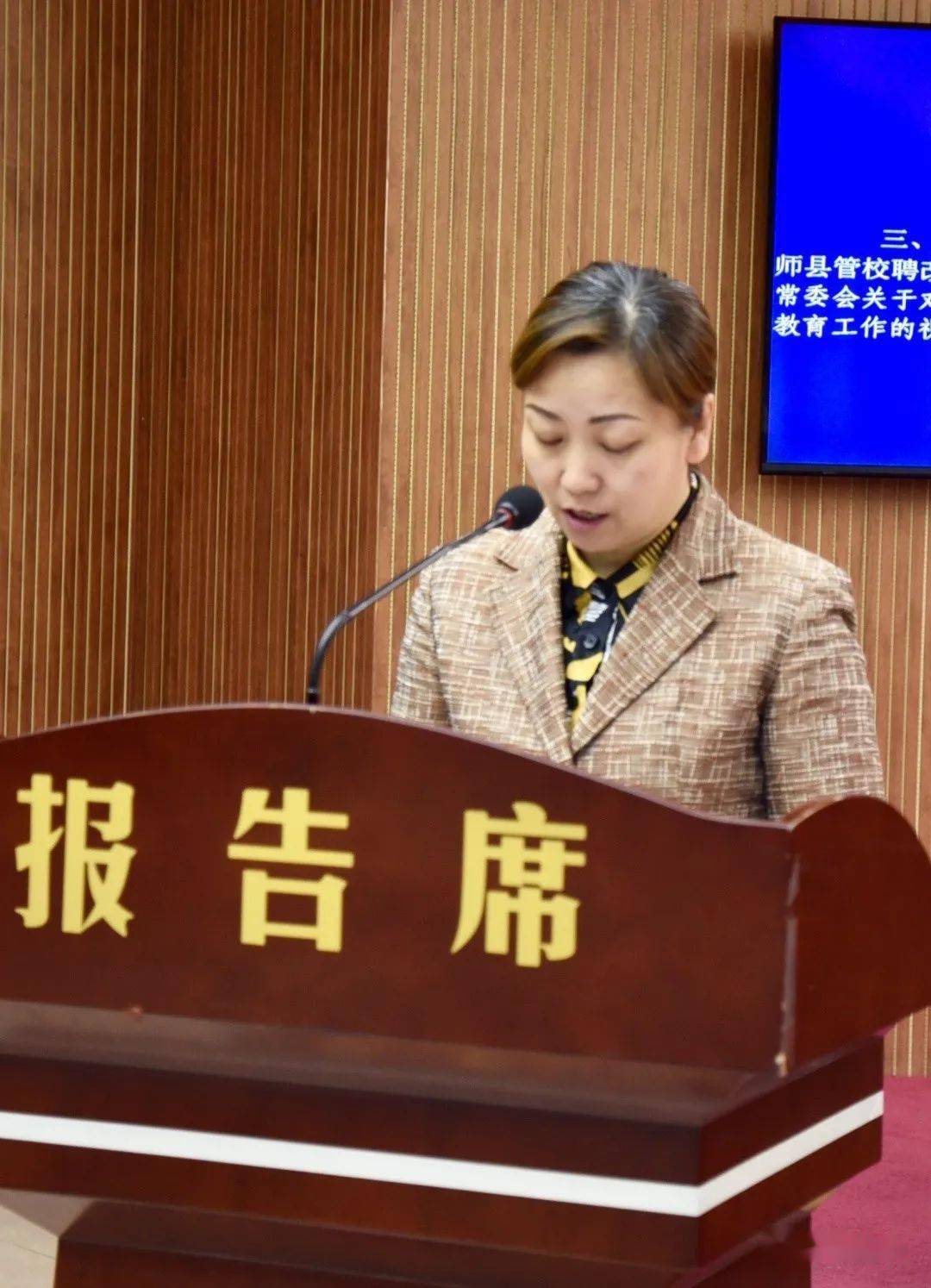 县政府副县长段燕临作县政府关于县十七届人民代表大会第一次会议建议