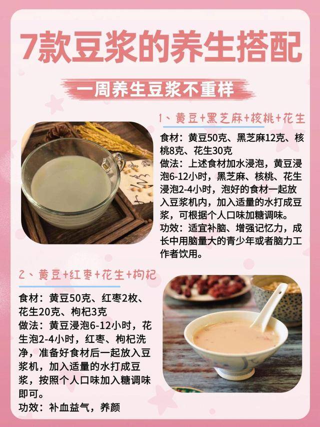 7种豆浆营养搭配