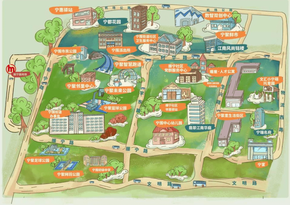 萧山这份走红的社区手绘地图,带你深度玩转未来生活!