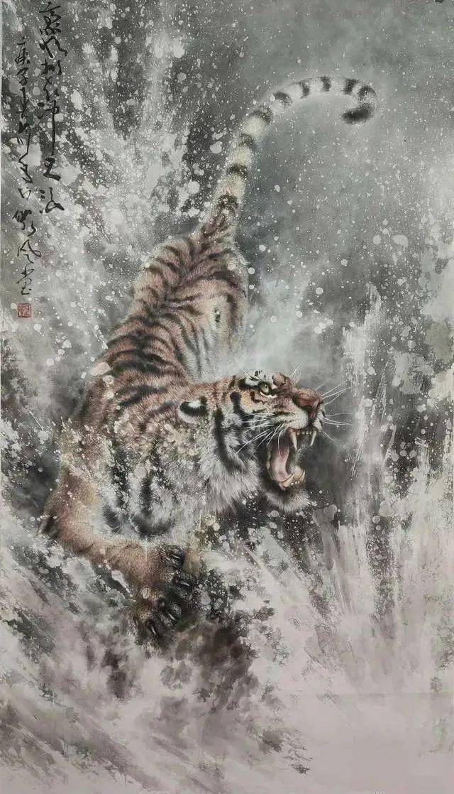 十大名家画虎，虎虎生威，势震山河！_中国画_被誉为_张大千