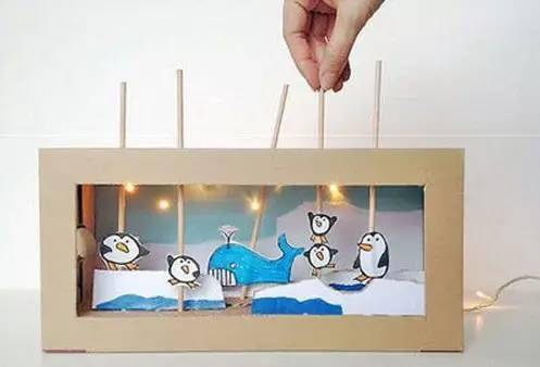 鞋盒灯光剧场--编辑:教儿育女学堂来源:幼儿园手工春节将至,妈妈们是