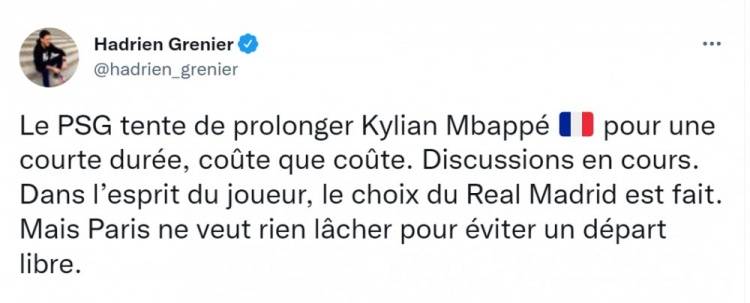 续约|记者：巴黎尝试短期续约姆巴佩无论代价如何，不希望球员自由转会