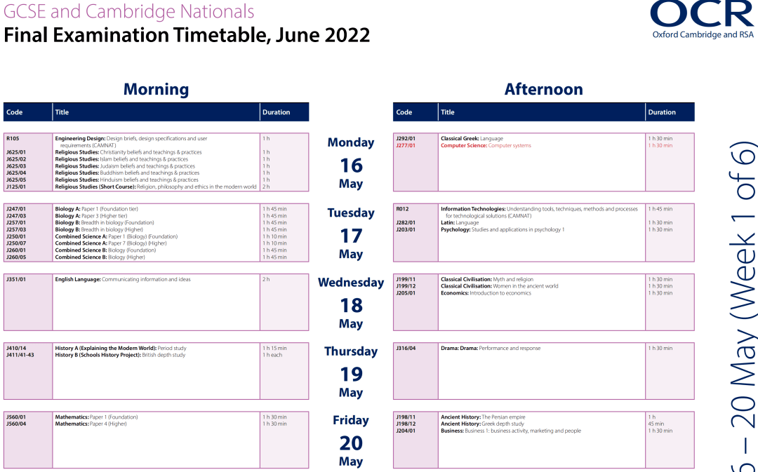 进行|最新官方反馈！2022年夏季A-level/GCSE考试将如期举行！（附考试时间表）