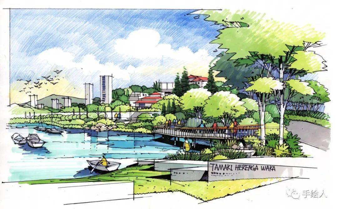 马克笔手绘景观训练素材优秀