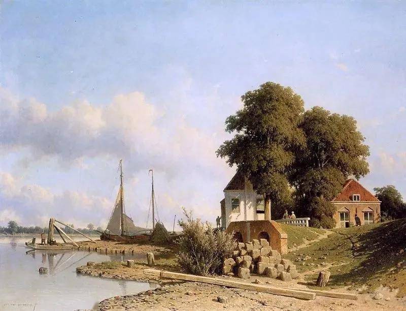 荷兰画家让亨德里克维西恩布鲁奇风景画作品欣赏