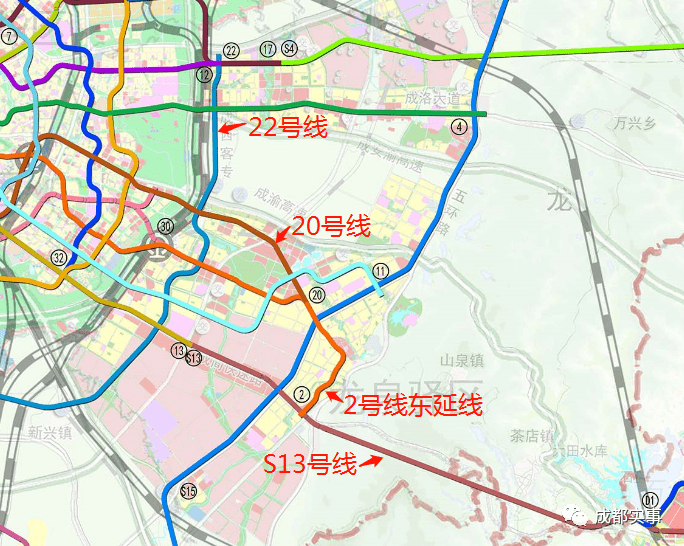 主要途径东部新区,简阳市至成都天府国际机场的市域铁路s13号线规划
