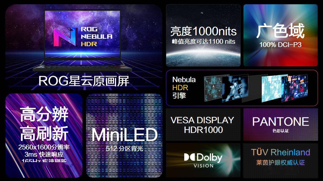ROG 2022 新品预热：全系笔记本支持杜比视界HDR，星云原画屏亮相