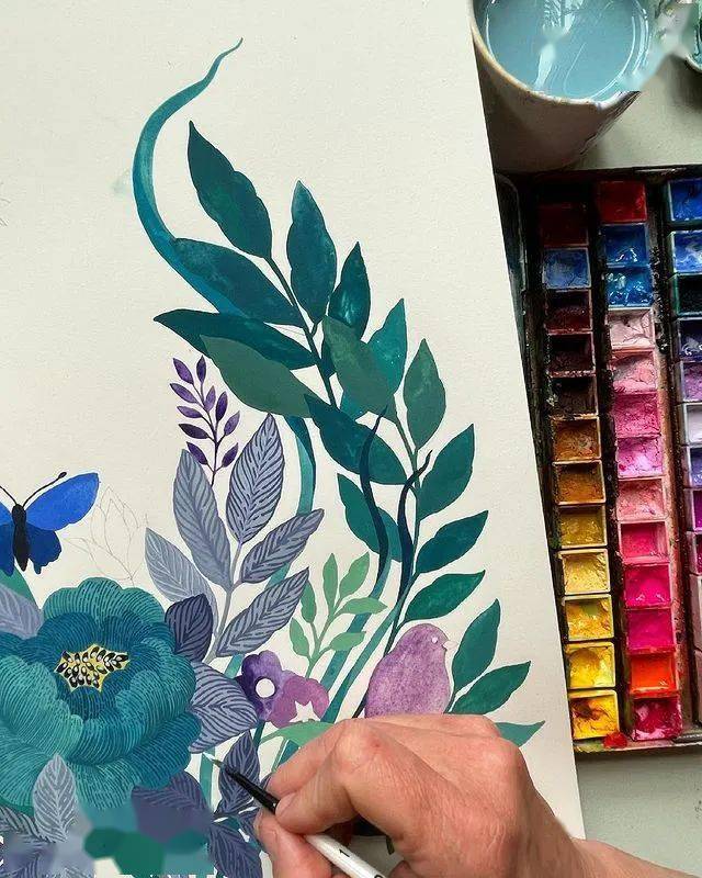 哇塞原来水彩平涂也这么美超强的装饰效果张张动人心魄我反手就是一个