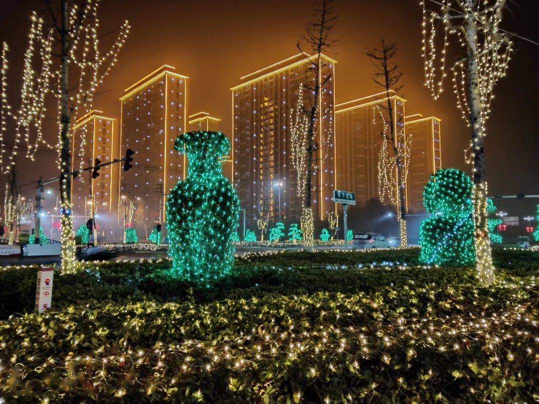 惊艳美丽单县点亮春节夜景流光溢彩年味十足