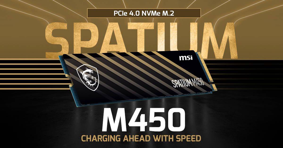 纠错|微星发布 SPATIUM M450 SSD，最高 3600 MB / s