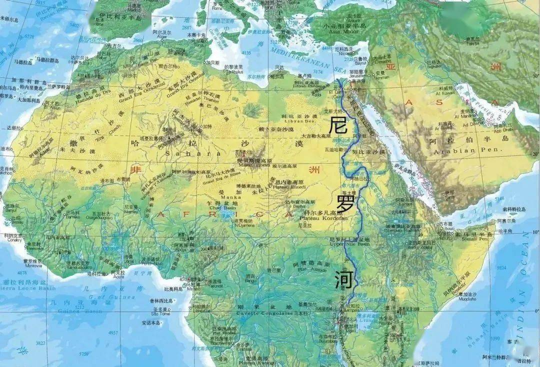 非洲地图尼罗河图片