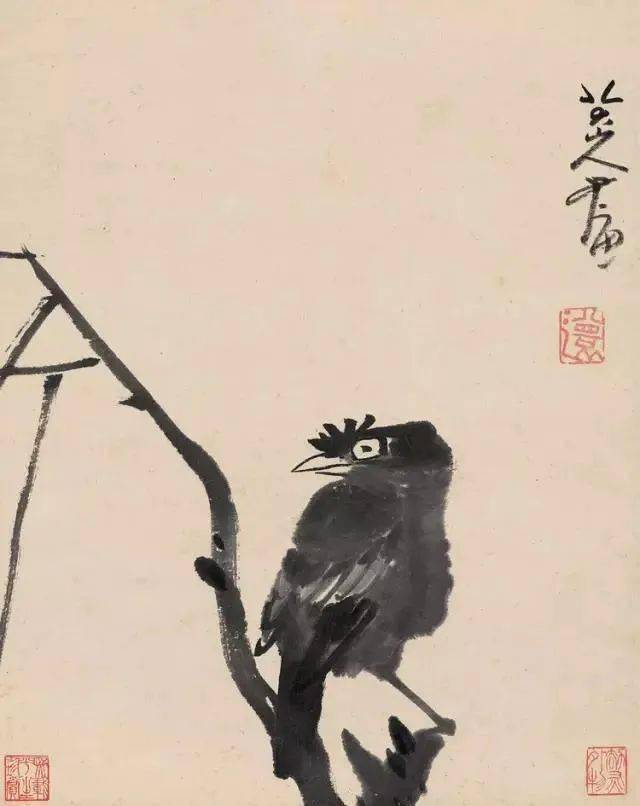八大山人 花鳥圖 八大山人花鸟画，一花一鸟皆是悲啼！_荷花