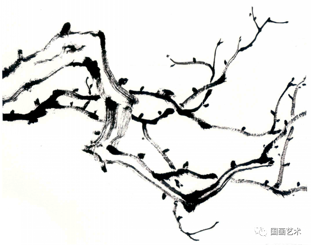 梅花树枝树根怎么画的图片
