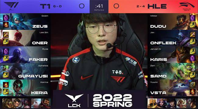 中路|LOL-LCK：Faker维克托致命射线融化后排，T1 2-1击败HLE豪取七连胜