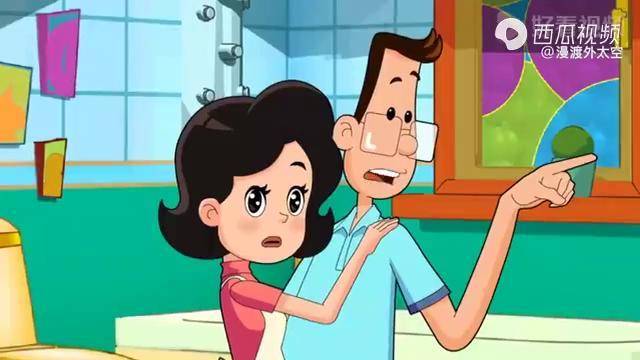 大头儿子穿雨鞋玩水围裙妈妈和小头爸爸都拿他没办法啊
