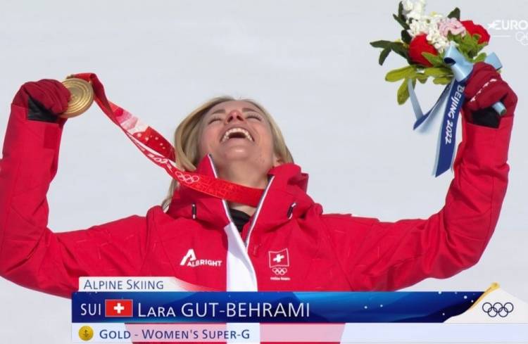 金牌|??贝赫拉米妻子夺得冬奥会高山滑雪超级大回转金牌