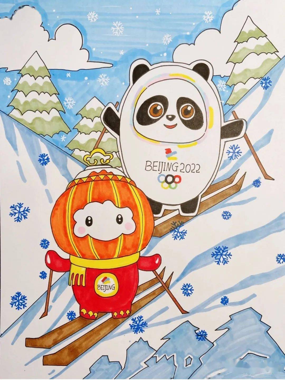 冰雪奥运绘画儿童画图片