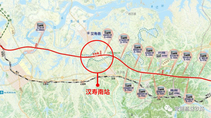 新建常益长铁路汉寿南站位于湖南省西北部汉寿县株木山街道总建筑面积