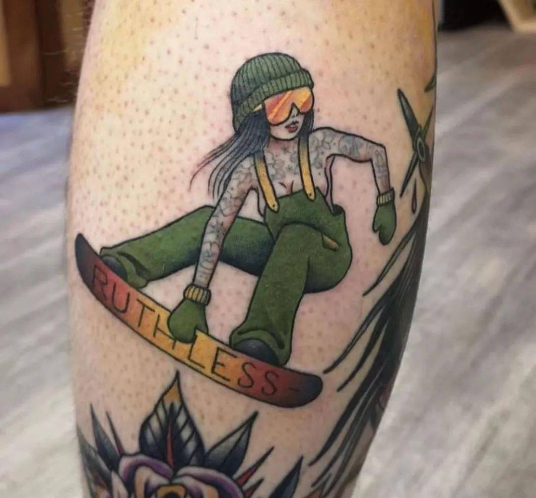 冰雪上的风驰电掣,单板滑雪纹身._运动_感觉_场地