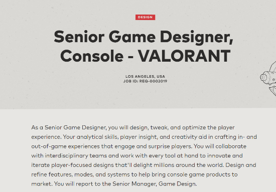 拳头游戏官网招聘信息显示 《Valorant》将开发主机版本