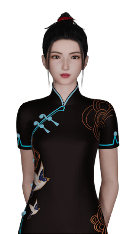 联通虚拟数字人伊依,作为广府文化推广大使,身着广府