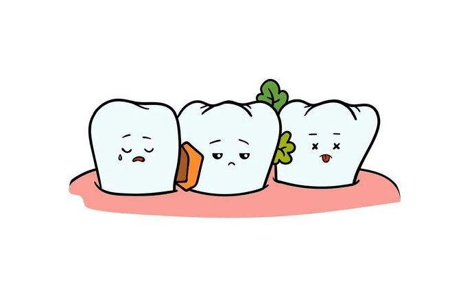 牙齿_牙缝_食物残渣