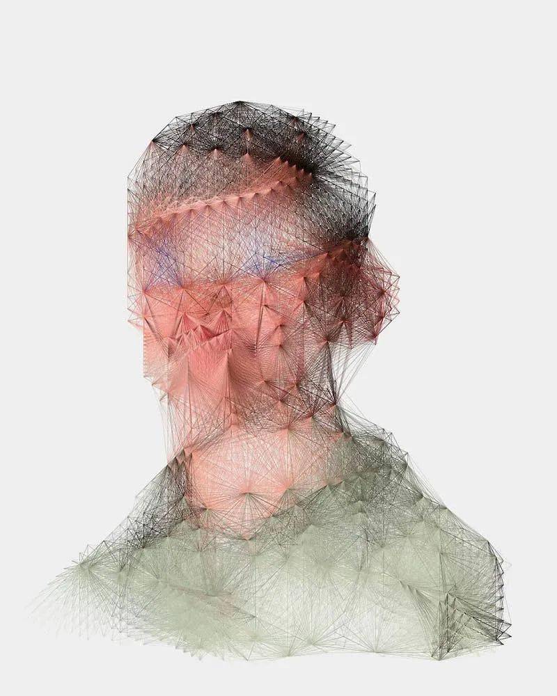 被可以模糊的人物肖像钉子画