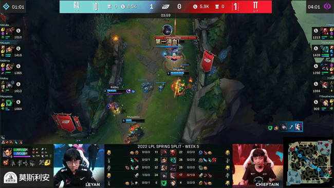 双方|LOL-LPL：iBoy厄斐琉斯盲视野天秀走位，RA让一追二2-1战胜TT