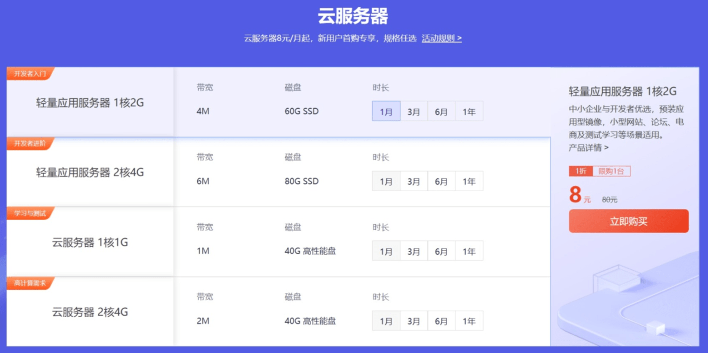 域名|开发者上云优惠：.top与.xyz域名1元/首年，1核2G云服务器48元/年