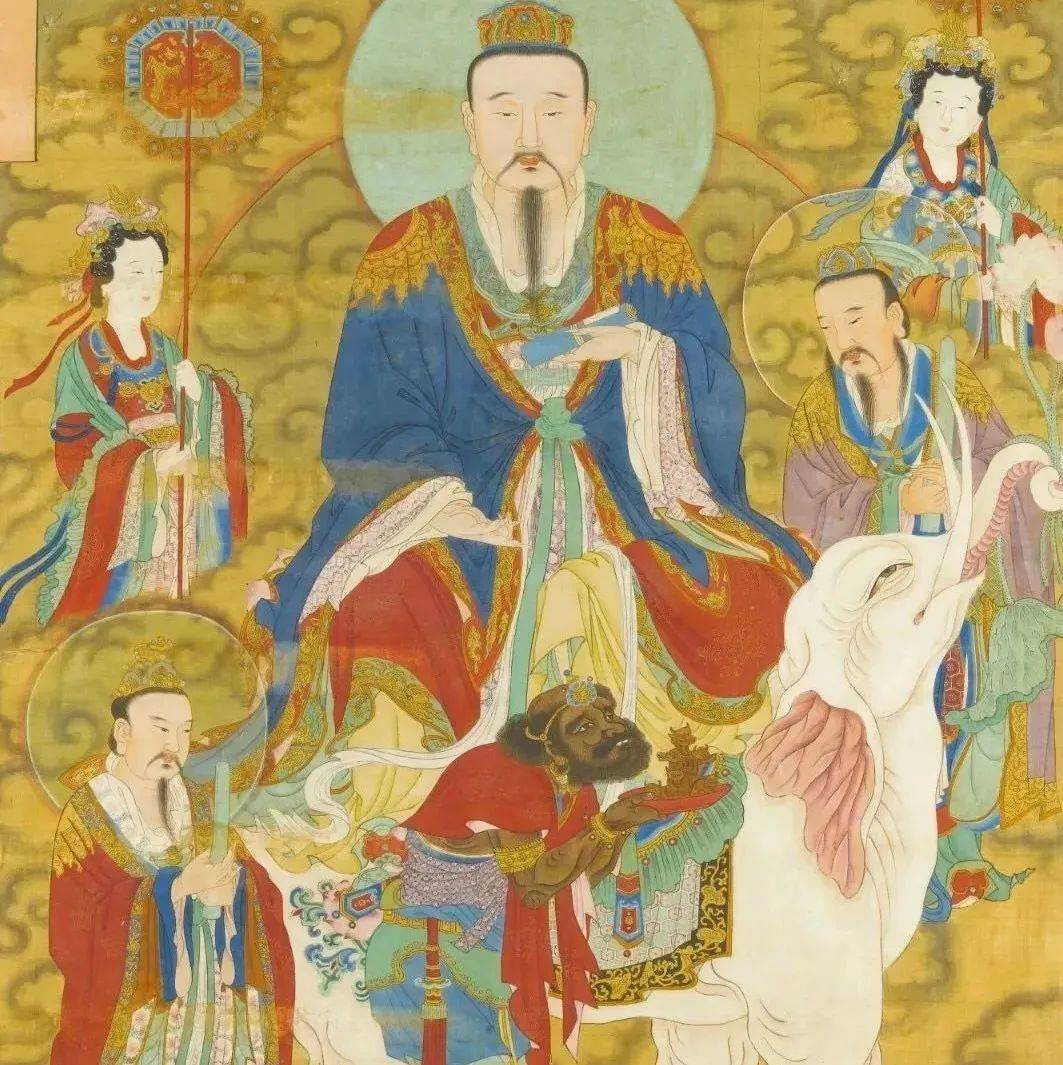 道教艺术:元始天尊骑象说经像_历代_斗灯_元者