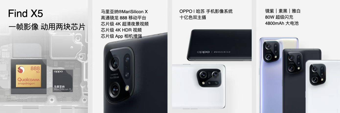 电池|OPPO Find X5 系列正式亮相，采用自研芯片马里亚纳 MariSilicon X