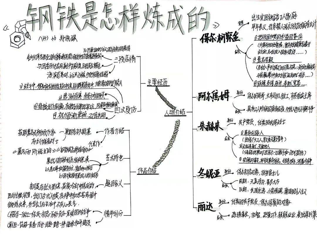 保尔的恋爱史思维导图图片