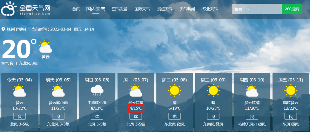 最低4抚州天气又要反转