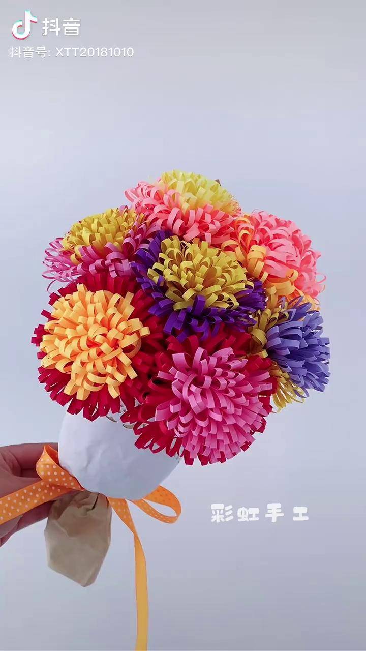 卷卷就成花手残党都能学会的教师节手工花束教师节手工礼物老师辛苦了