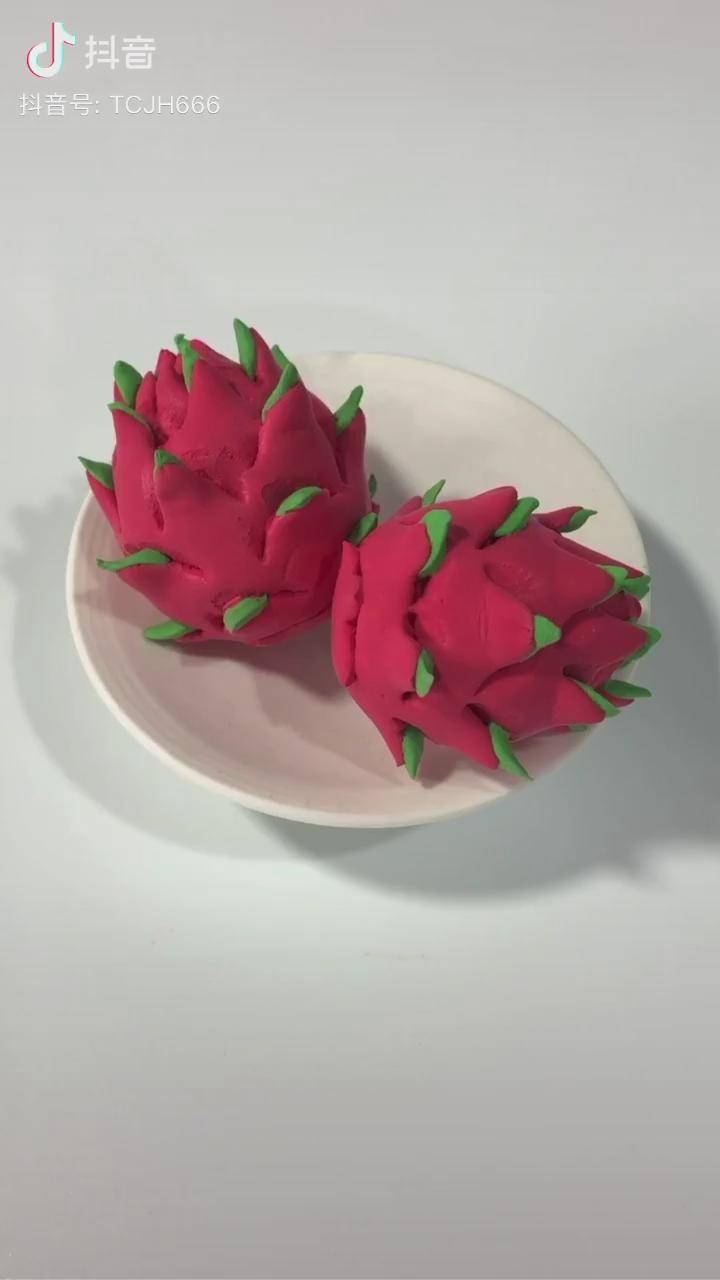 一口一个火龙果谁敢来挑战手工粘土创意火龙果天才计划