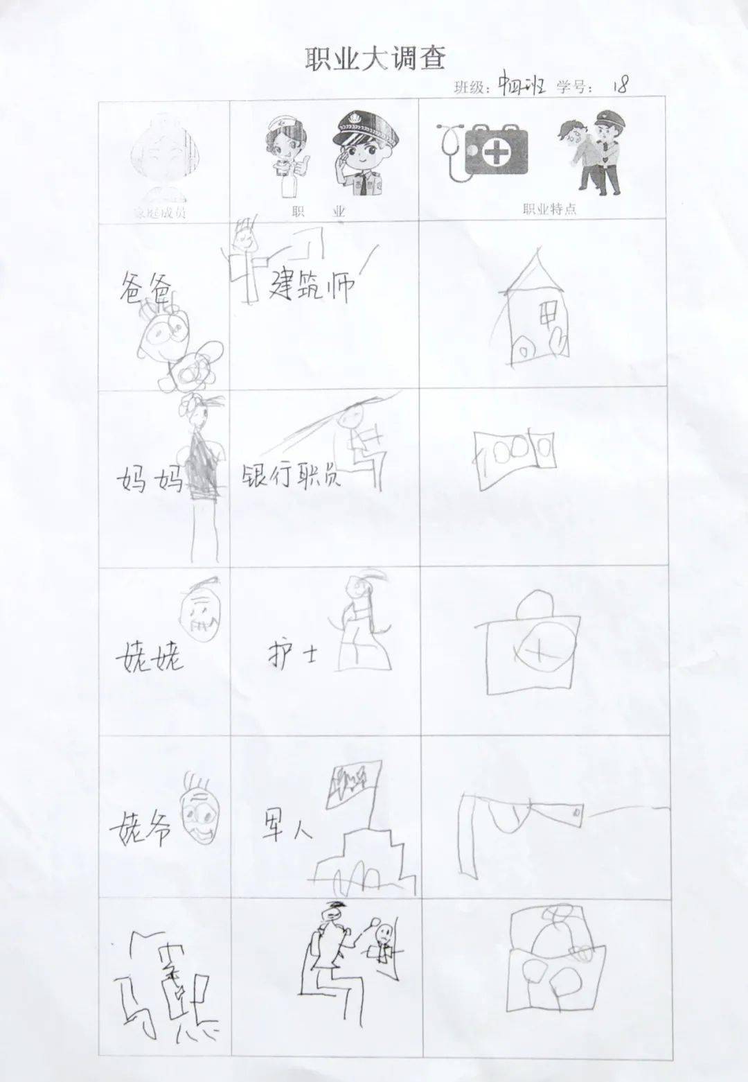 幼儿园调查表绘画图片