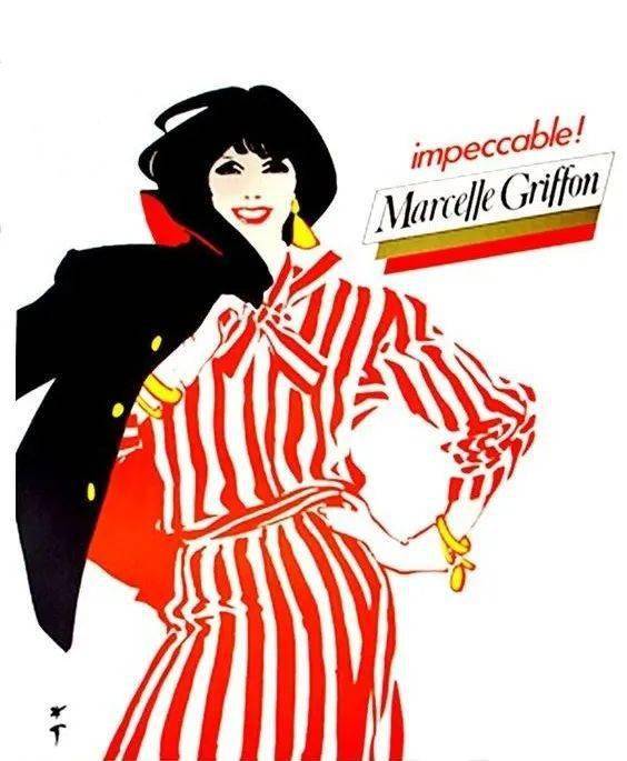 rene gruau时尚插画值得一提的是,正是由于ren%ue9 gruau的劝说, dior