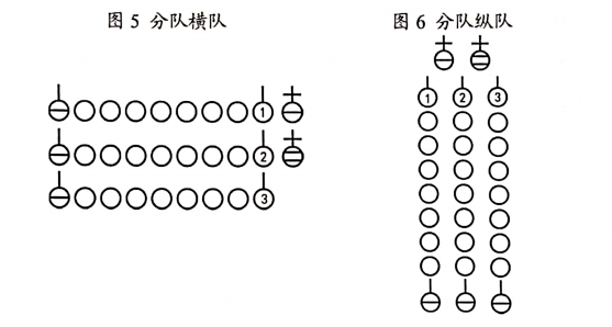 分队的基本队形,分为横队和纵队(见图5