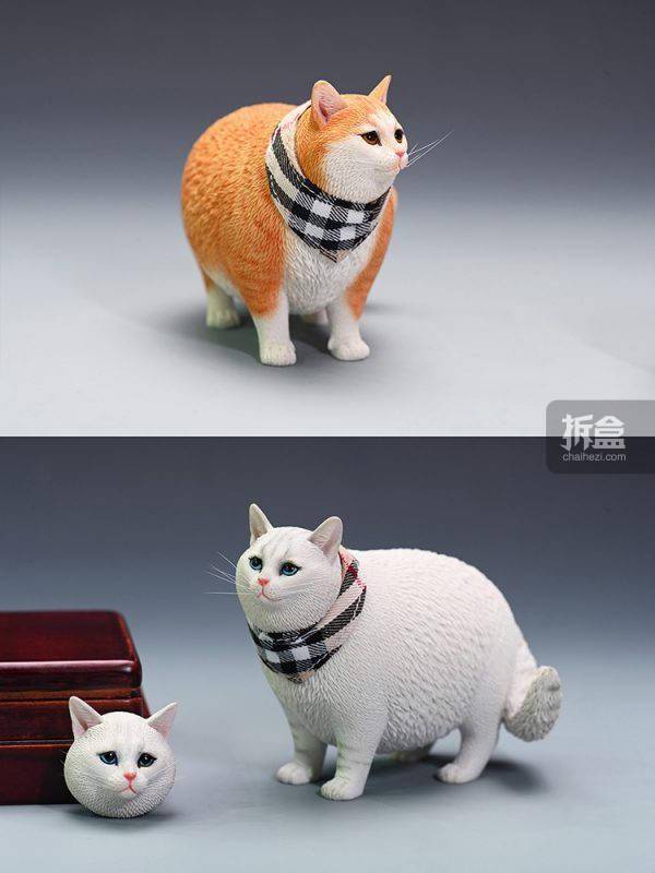 产品JXK 1/6 换头肥猫模型 仿真可爱有趣宠物猫咪动物潮玩摆件