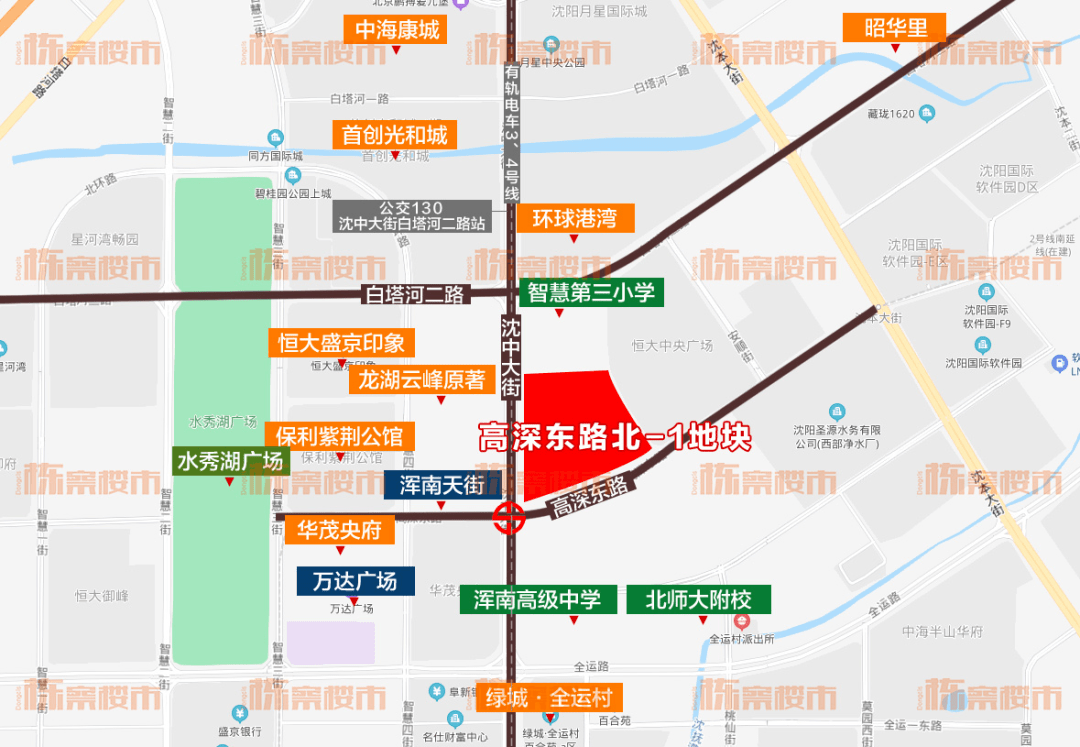 浑南新市府"高深东路北-1地块"定名"中海·天钻"_沈阳_沈中_配套