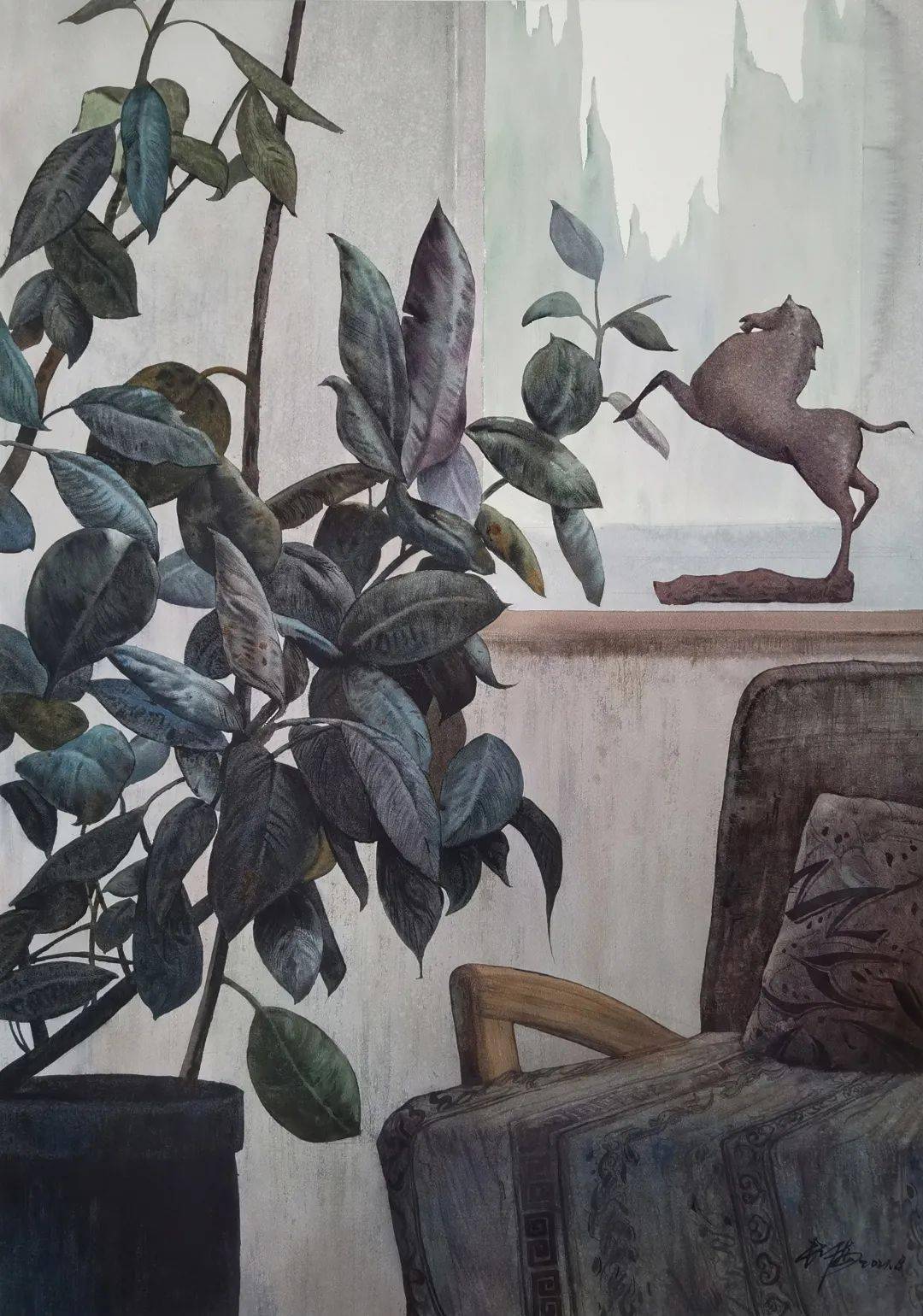 库伦旗画家长海最新水彩作品