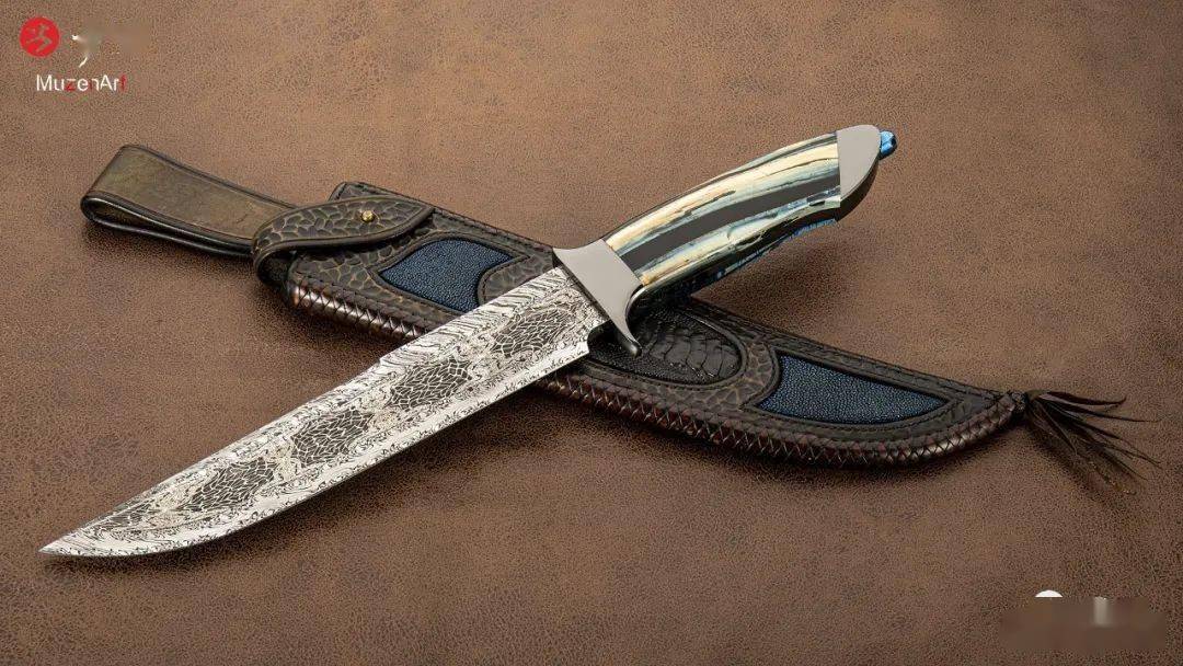 帅气的大马士革战斗刀_塔利亚·科特兹_刀柄_黄貂