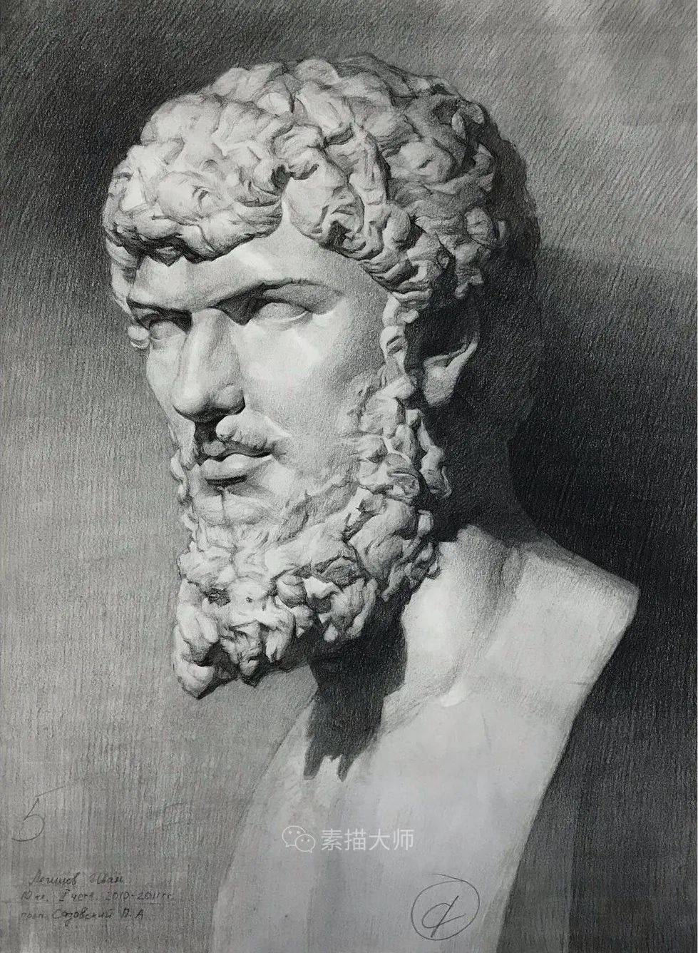 俄罗斯学院派素描青年画家伊凡洛根诺夫作品
