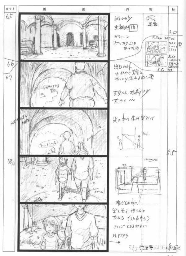宫崎骏动漫分镜头手稿图片