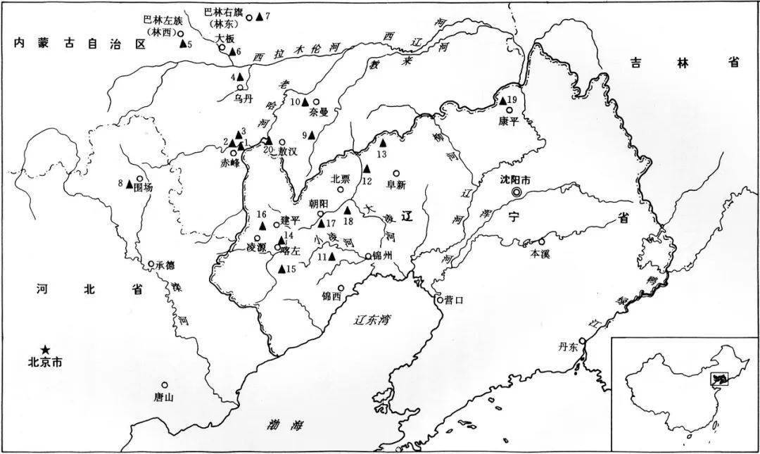 红山文化遗址分布图图片